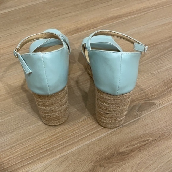 Blue Wedge Espadrille Sandals - Picture 6 of 13